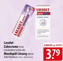 Famila Nord Ost Lacalut Zahncreme oder Mundspül-Lösung Angebot