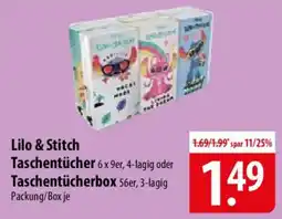 Famila Nord Ost Lilo & Stitch Taschentücher oder Taschentücherbox Angebot