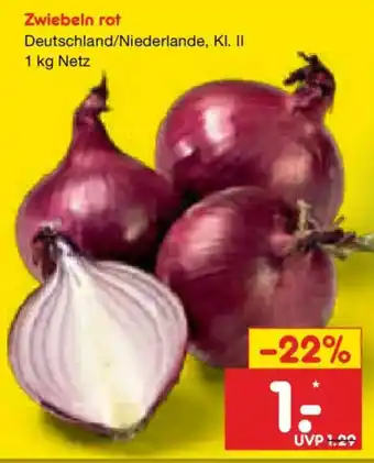 Zwiebeln rot 1 kg Angebot bei Netto Marken-Discount