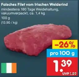 Netto Marken-Discount Falsches Filet vom Irischen Weiderind Angebot