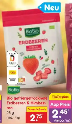 Netto Marken-Discount Bio gefriergetrocknete Erdbeeren & Himbeeren Angebot