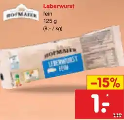 Netto Marken-Discount HOFMAIER Leberwurst Angebot