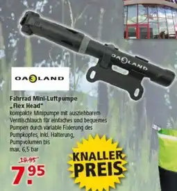 Multi Markt OAKLAND Fahrrad Mini-Luftpumpe ,,Flex Head" Angebot