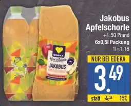 E-Center EDEKA Jakobus Apfelschorle Angebot