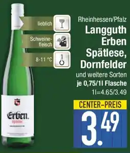 E-Center Rheinhessen/Pfalz Langguth Erben Spätlese, Dornfelder Angebot