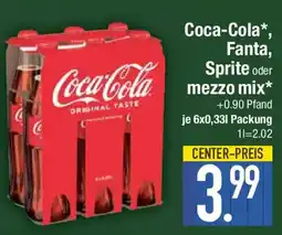 E-Center Coca-Cola, Fanta, Sprite oder mezzo mix Angebot
