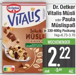 E-Center Dr. Oetker Vitalis Müsli oder Paula Müslispaß Angebot
