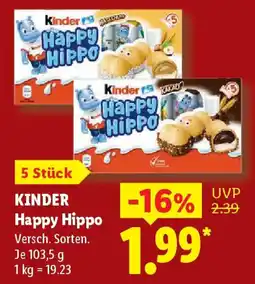 Lidl KINDER Happy Hippo Angebot