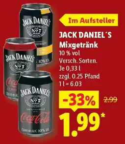 Lidl JACK DANIEL'S Mixgetränk Angebot