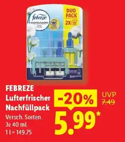 Lidl FEBREZE Lufterfrischer Nachfüllpack Angebot