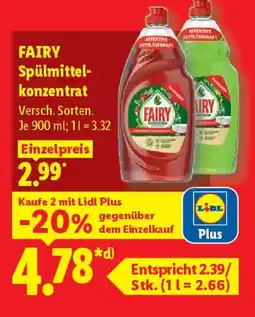Lidl FAIRY Spülmittel konzentrat Angebot