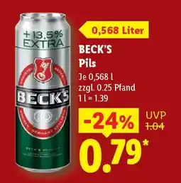Lidl BECK'S Pils Angebot