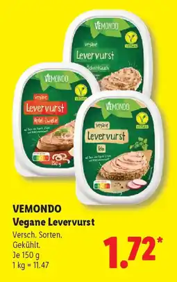 Lidl VEMONDO Vegane Levervurst Angebot