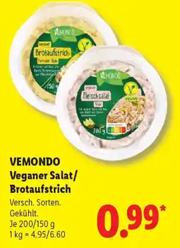Lidl VEMONDO Veganer Salat/ Brotaufstrich Angebot