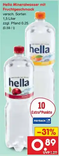 Netto Marken-Discount Hella Mineralwasser mit Fruchtgeschmack Angebot