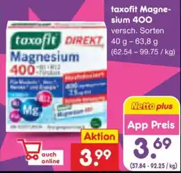 Netto Marken-Discount taxofit Magne- sium 400 Angebot