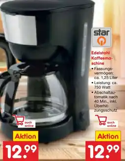 Netto Marken-Discount star Edelstahl Kaffeemaschine Angebot