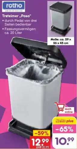 Netto Marken-Discount rotho Treteimer „Paso" Angebot