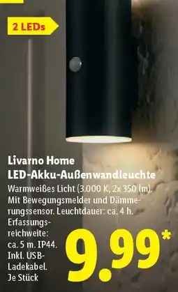 Lidl Livarno Home LED-Akku-Außen wandleuchte Angebot