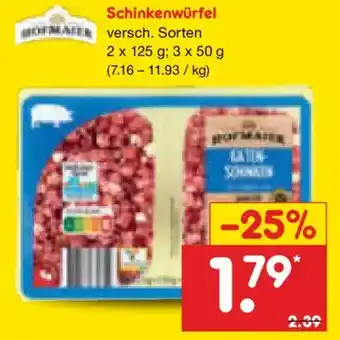 Netto Marken-Discount HOFMAIER Schinkenwürfel Angebot