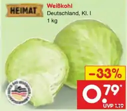 Netto Marken-Discount HEIMAT Weißkohl Angebot