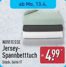 Aldi Nord NOVITESSE Jersey- Spannbetttuch Angebot