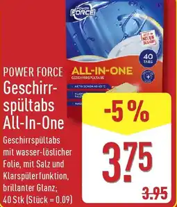 Aldi Nord POWER FORCE Geschirrspültabs All-In-One Angebot