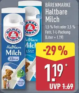 Aldi Nord BÄRENMARKE Haltbare Milch Angebot
