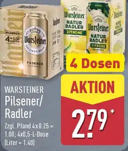 Aldi Nord WARSTEINER Pilsener/ Radler Angebot