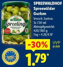 Lidl SPREEWALDHOF Spreewälder Gurken Angebot