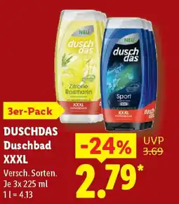 Lidl DUSCHDAS Duschbad XXXL Angebot