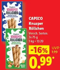 Lidl CAPICO Knusper Röllchen Angebot
