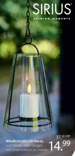 Zurbrüggen SIRIUS Windlicht mit LED Kerze Angebot