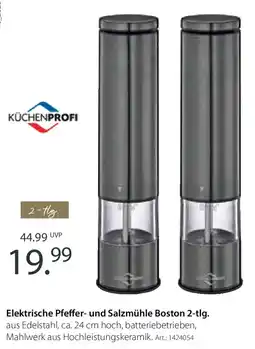 Zurbrüggen KÜCHENPROFI Elektrische Pfeffer- und Salzmühle Boston 2-tlg. Angebot