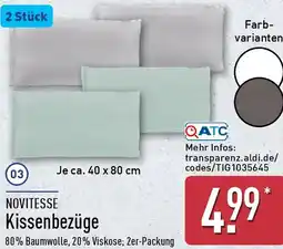 Aldi Nord NOVITESSE Kissenbezüge Angebot