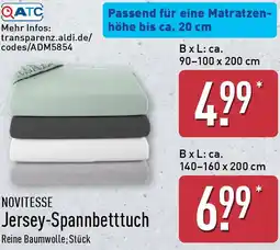 Aldi Nord NOVITESSE Jersey-Spannbetttuch Angebot