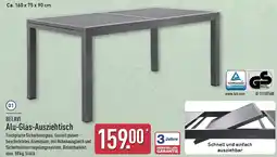 Aldi Nord BELAVI Alu-Glas-Ausziehtisch Angebot