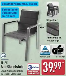 Aldi Nord BELAVI Alu-Stapelstuhl Angebot
