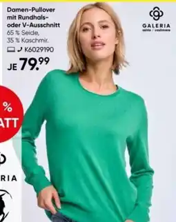 Galeria GALERIA seide/cashmere Damen-Pullover mit Rundhals- oder V-Ausschnitt Angebot