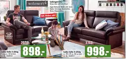 Möbel Mahler Wohnwert leder-sofa 2-sitzig Angebot