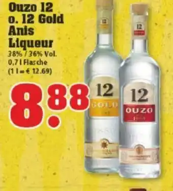 trinkgut Ouzo 12 o. 12 Gold Anis Liqueur 700ml Angebot