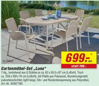 toom Baumarkt Gartenmöbel-Set ,,Luna" Angebot