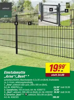 toom Baumarkt Einstabmatte „Arne"/,,Bent" Angebot