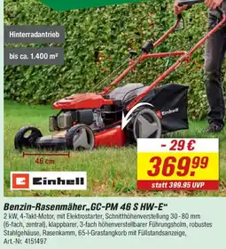 toom Baumarkt Einhell Benzin-Rasenmäher ,,GC-PM 46 S HW-E" Angebot