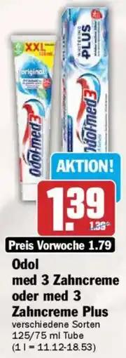 AEZ Odol med 3 Zahncreme oder med 3 Zahncreme Plus Angebot