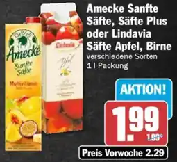 AEZ Amecke Sanfte Säfte, Säfte Plus oder Lindavia Säfte Apfel, Birne Angebot