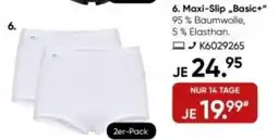 Galeria Sloggi 6. Maxi-Slip „Basic+" 2er-Pack Angebot