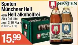 Getränke City Spaten Münchner Hell oder Hell alkoholfrei Angebot