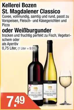 Getränke City Kellerei Bozen St. Magdalener Classico Cuvee oder Weißburgunder Angebot