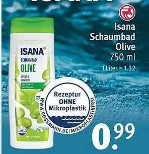 Rossmann Isana Schaumbad Olive Angebot